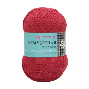 Пряжа Пехорка 'Жемчужная' 100гр. 425м. (50% хлопок, 50% вискоза) (06 красный)