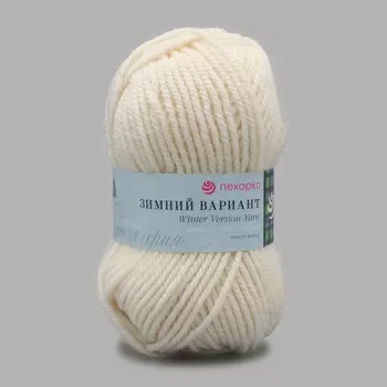 Пряжа Пехорка 'Зимний вариант' 100гр. 100м (95% шерсть, 5% акрил объемный) (01-Белый)