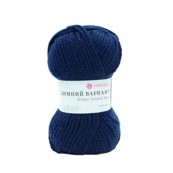 Пряжа Пехорка 'Зимний вариант' 100гр. 100м (95% шерсть, 5% акрил объемный) (571-Синий)