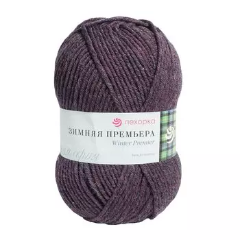 Пряжа Пехорка 'Зимняя Премьера' 100гр.150м. (50% мериносовая шерсть, 50% акрил высокообъёмный) (1044-Лиловый меланж)