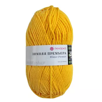 Пряжа Пехорка 'Зимняя Премьера' 100гр.150м. (50% мериносовая шерсть, 50% акрил высокообъёмный) (12-Желток)