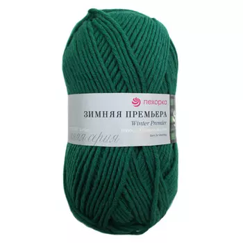 Пряжа Пехорка 'Зимняя Премьера' 100гр.150м. (50% мериносовая шерсть, 50% акрил высокообъёмный) (335-изумруд)