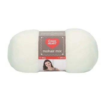 Пряжа Red Heart 'Mohair Mix' 50гр 270м (10% мохер, 10% шерсть, 80% акрил) (00208 белый)