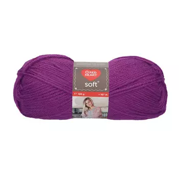 Пряжа Red Heart 'Soft' 100гр 167м (100% акрил) (00005 виноградный)