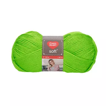 Пряжа Red Heart 'Soft' 100гр 167м (100% акрил) (00010 зеленый киви)