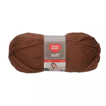 Пряжа Red Heart 'Soft' 100гр 167м (100% акрил) (08281 коричневый)