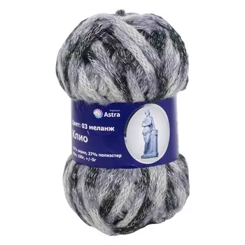 Пряжа с люрексом Astra Premium 'Клио' 100гр. 60м (73% акрил, 27% полиэстер) (03 меланж)