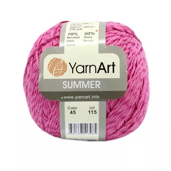 Пряжа YarnАrt 'Summer' 100гр 350м (70% хлопок, 30% вискоза) (45 цикламен)