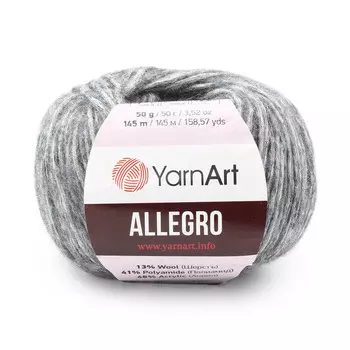 Пряжа YarnArt 'Allegro' 50гр 145м (13% шерсть, 41% полиамид, 46% акрил) (707 темно-серый меланж)