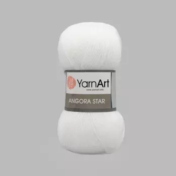 Пряжа YarnArt 'Angora Star' 100гр 500м (20% тонкая шерсть, 80% акрил) (501 белый)