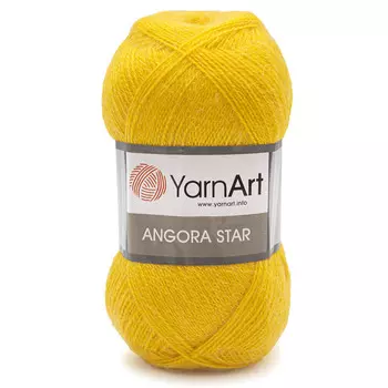 Пряжа YarnArt 'Angora Star' 100гр 500м (20% тонкая шерсть, 80% акрил) (3006 желтый)