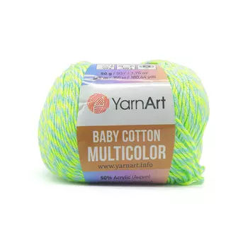 Пряжа YarnArt 'Baby cotton multicolor' 50гр 165м (50% хлопок, 50% акрил) (5206)