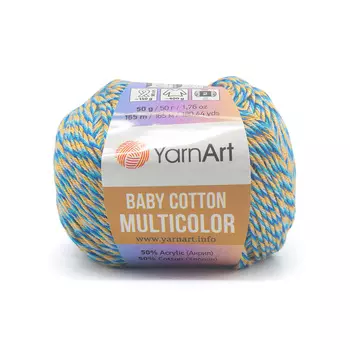 Пряжа YarnArt 'Baby cotton multicolor' 50гр 165м (50% хлопок, 50% акрил) (5211)
