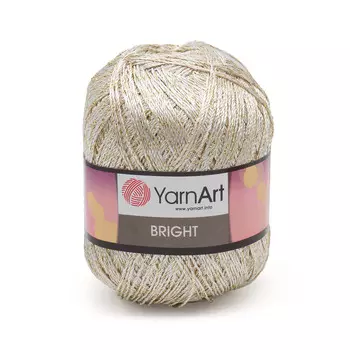 Пряжа YarnArt 'Bright' 90гр 340м (80% полиамид, 20% металлик) (101 белый/золото)