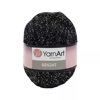 Пряжа YarnArt 'Bright' 90гр 340м (80% полиамид, 20% металлик) (107 черный/серебро)