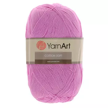 Пряжа YarnArt 'Cotton soft' 100гр 600м (55% хлопок, 45% акрил) (20 розовый)