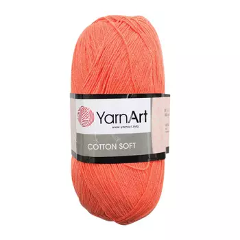 Пряжа YarnArt 'Cotton soft' 100гр 600м (55% хлопок, 45% акрил) (23 персик)