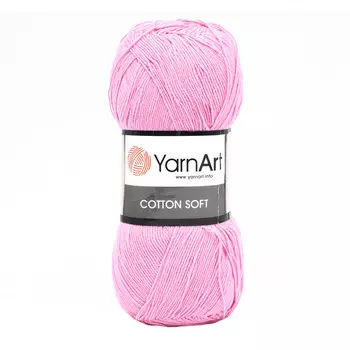 Пряжа YarnArt 'Cotton soft' 100гр. 600м. (55%хлопок+45%акрил)ТУ (36 светло-розовый)