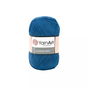 Пряжа YarnArt 'Cotton soft' 100гр 600м (55% хлопок, 45% акрил) (17 синий)