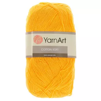 Пряжа YarnArt 'Cotton soft' 100гр 600м (55% хлопок, 45% акрил) (35 желтый)