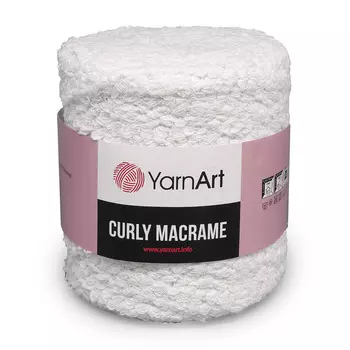 Пряжа YarnArt 'Curly Macrame' 500гр 195м (60% хлопок, 40% вискоза и полиэстер) (751 белый)