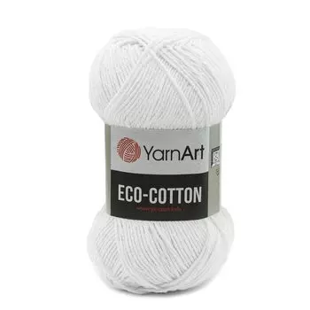 Пряжа YarnArt 'Eco Cotton' 100гр 220м (85% хлопок, 15% полиэстер) (760 белый)
