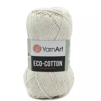 Пряжа YarnArt 'Eco Cotton' 100гр 220м (85% хлопок, 15% полиэстер) (762 кремовый)