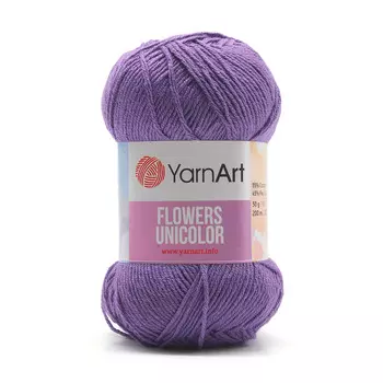 Пряжа YarnArt 'Flowers Unicolor' 50гр 200м (55% хлопок, 45% полиакрил) (748 лавандовый)