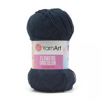 Пряжа YarnArt 'Flowers Unicolor' 50гр 200м (55% хлопок, 45% полиакрил) (753 индиго)