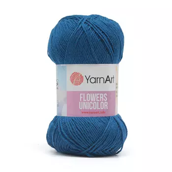 Пряжа YarnArt 'Flowers Unicolor' 50гр 200м (55% хлопок, 45% полиакрил) (756 джинсовый)