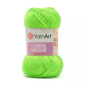 Пряжа YarnArt 'Flowers Unicolor' 50гр 200м (55% хлопок, 45% полиакрил) (760 салатовый)