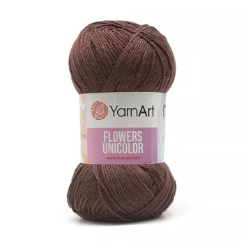 Пряжа YarnArt 'Flowers Unicolor' 50гр 200м (55% хлопок, 45% полиакрил) (766 коричневый)