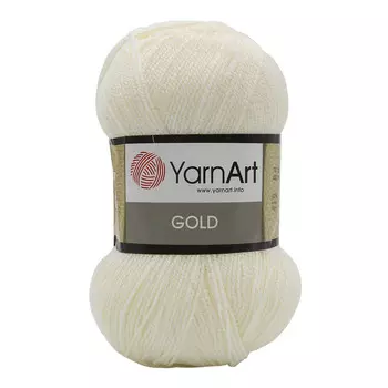 Пряжа YarnArt 'Gold' 100гр 400м (92% акрил, 8% металлик) (9525 молочный)
