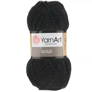 Пряжа YarnArt 'Gold' 100гр. 400м. (92%акрил, 8%метанит) (9034 черный/цветной)