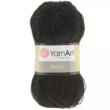 Пряжа YarnArt 'Gold' 100гр 400м (92% акрил, 8% металлик) (9004 черн. /золото)