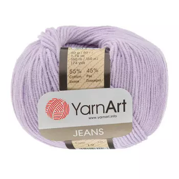 Пряжа YarnArt 'Jeans' 50гр 160м (55% хлопок, 45% полиакрил) (19 светло-сиреневый)
