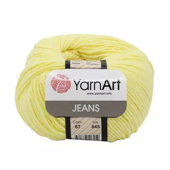 Пряжа YarnArt 'Jeans' 50гр 160м (55% хлопок, 45% полиакрил) (67 св-желтый)