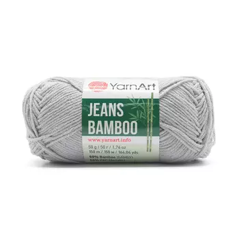 Пряжа YarnArt 'Jeans bamboo' 50гр 150м (50% бамбук, 50% полиакрил) (127 светло-серый)