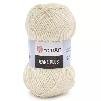 Пряжа YarnArt 'Jeans Plus' 100гр 160м (55% хлопок, 45% полиакрил) (03 молочный)