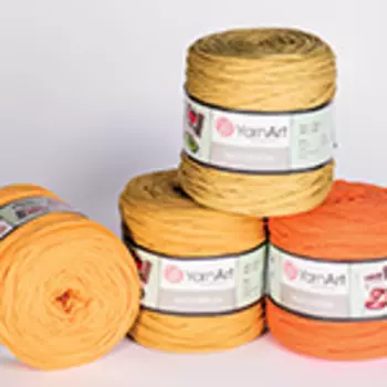 Пряжа YarnАrt 'Maccheroni' 600гр +/-100 (90% восстановленный хлопок, 10% полиэстер) (5 желтый)