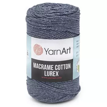 Пряжа YarnArt 'Macrame cotton Lurex' 250гр 205м (75% хлопок, 13% полиэстер, 12% металлик) (730 джинсовый)