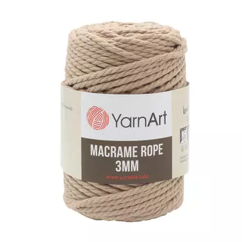 Пряжа YarnArt 'Macrame Rope 3мм' 250гр 63м (60% хлопок, 40% вискоза и полиэстер) (768 кофе с молоком)