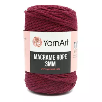 Пряжа YarnArt 'Macrame Rope 3мм' 250гр 63м (60% хлопок, 40% вискоза и полиэстер) (781 малиновый)