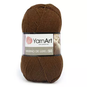 Пряжа YarnArt 'Merino de Lux' 100гр 280м (50% шерсть, 50% акрил) (3067 коричневый)