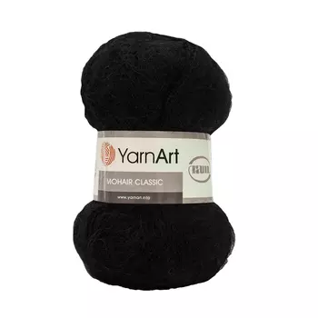 Пряжа YarnArt 'Mohair' 100гр 220м (70% мохер, 30% акрил) (102 черный)