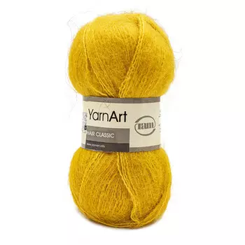 Пряжа YarnArt 'Mohair' 100гр 220м (70% мохер, 30% акрил) (136 желтый)