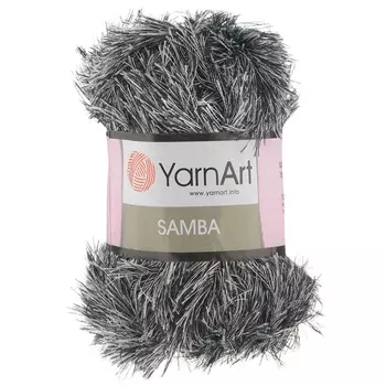 Пряжа YarnArt 'Samba' травка 100гр 150м (100% полиэстер) (К-64 черный/белый)