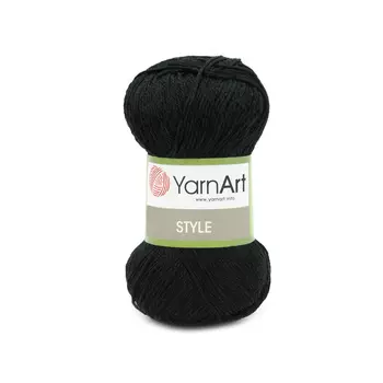 Пряжа YarnArt 'Style' 50г 185м (67% хлопок, 33% вискоза) (651 черный)