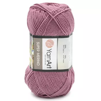 Пряжа YarnArt 'Super Merino' 100гр 300м (25% шерсть, 75% акрил) (275 пыльная роза)