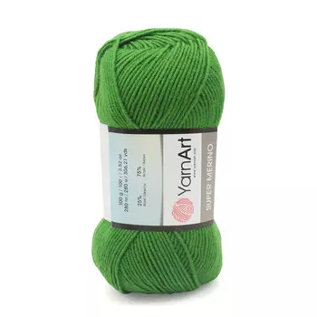 Пряжа YarnArt 'Super Merino' 100гр 300м (25% шерсть, 75% акрил) (6574 зеленый)